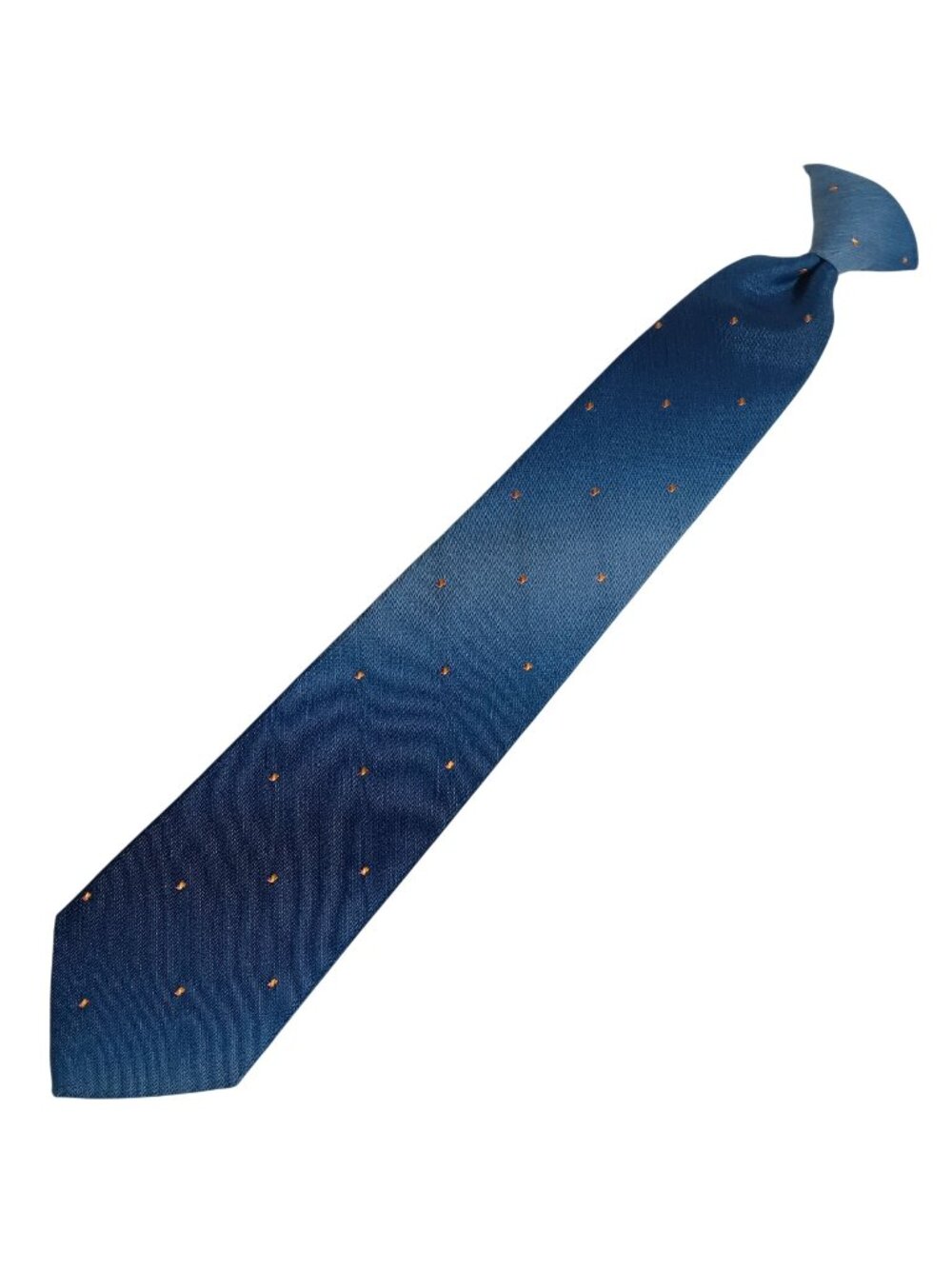 Groovy Car Salesman Vintage Clip-On Necktie 80's Ambassador Mens Blue Polka Dot